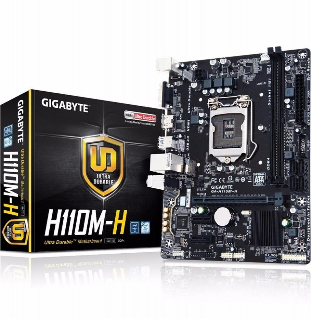 Placa Mãe Gigabyte H110M-H Socket LGA 1151 - Ate 2 DDR4 MB