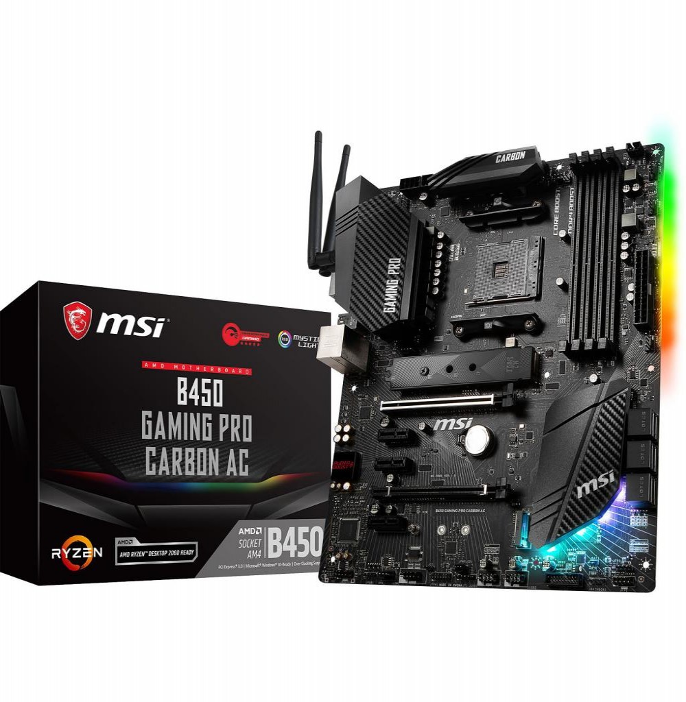 Placa-Mãe AMD (AM4) MSI B450 Gaming Pro Carbon AC