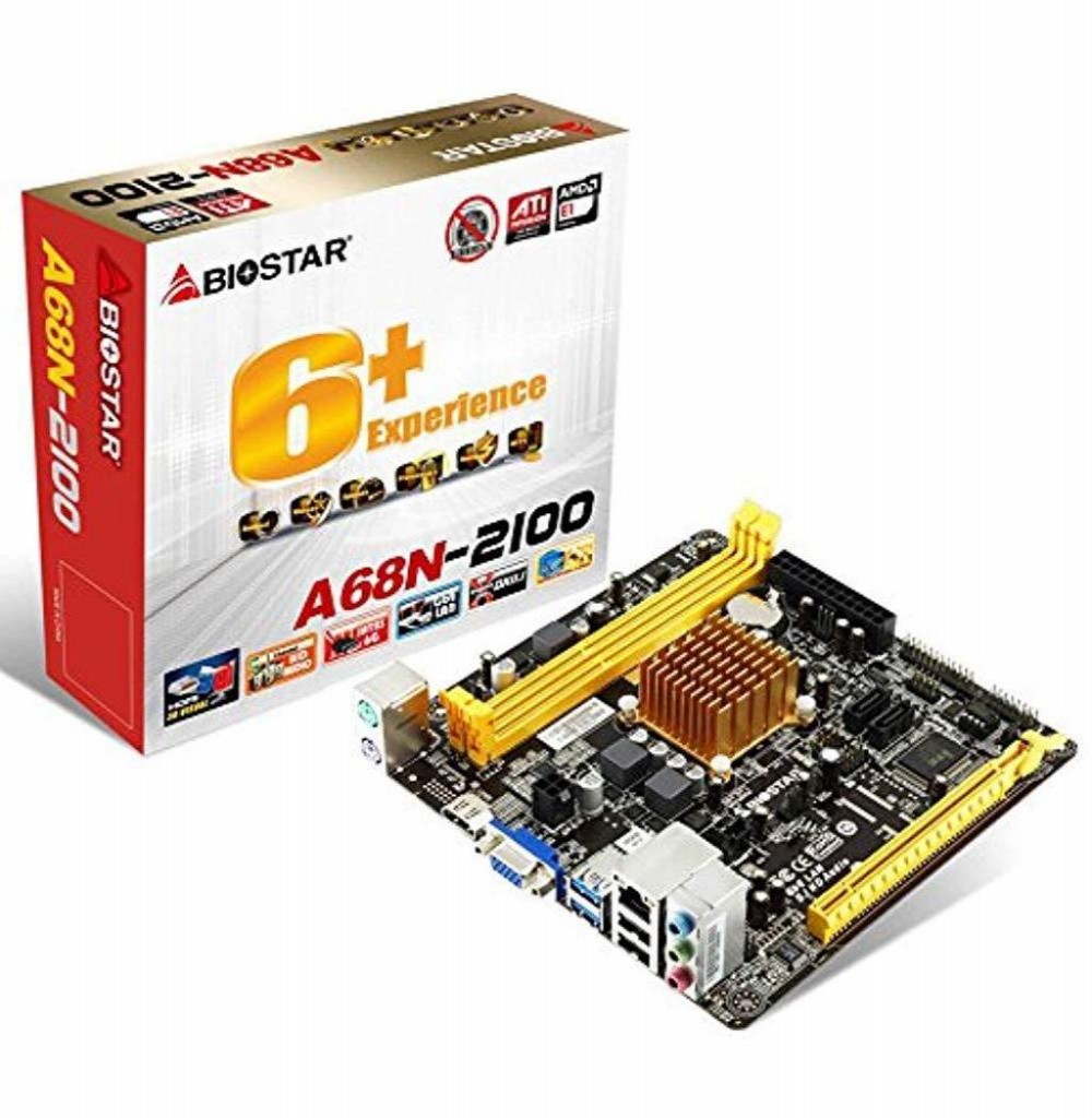 Placa Mãe Mb Biostar A68n-2100 Amd E1-2100 Dual Core Itx