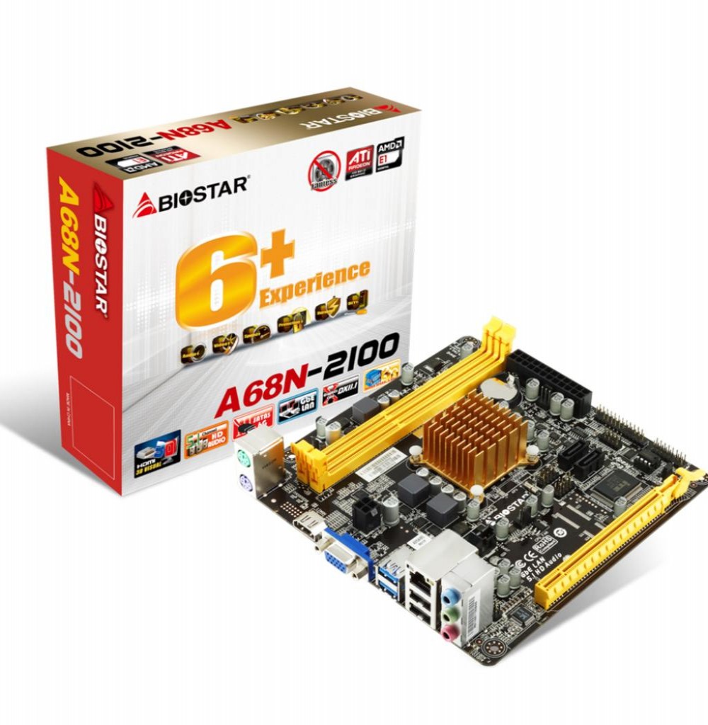 Placa Mãe Mb Biostar A68n-2100 Amd E1-2100 Dual Core Itx