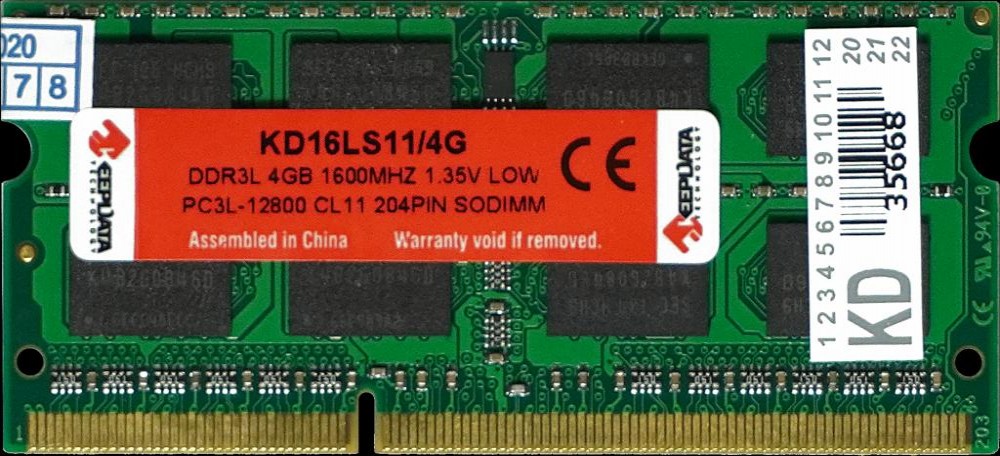 Memória Ram Para Notebook Keepdata KD16LS11/4G DDR3L 4GB 1600MHZ