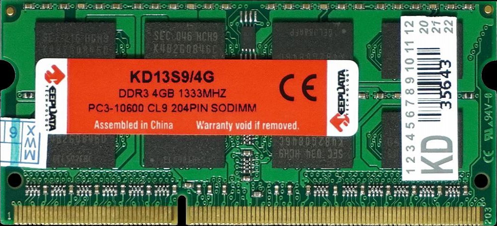 Memória Para Notebook Keepdata KD13S9/4G DDR3 4GB 1333MHZ 