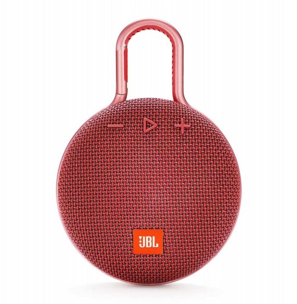 Speaker JBL Clip 3 com Bluetooth/Auxiliar Bateria 1.000 mAh - Vermelho