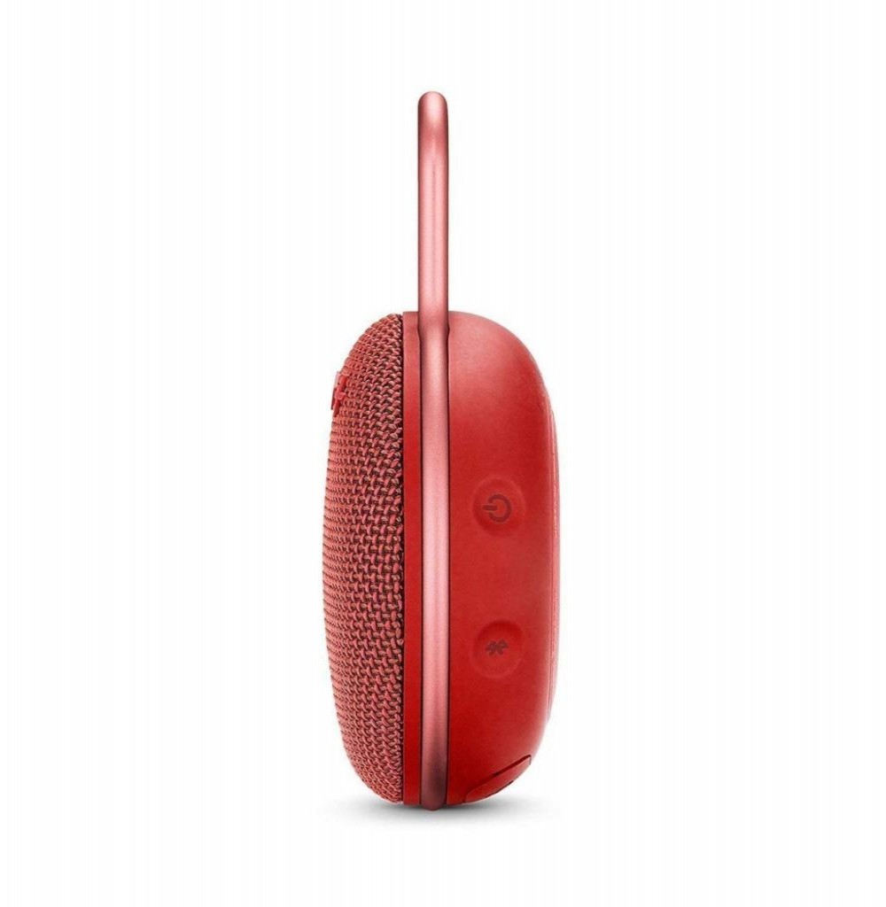 Speaker JBL Clip 3 com Bluetooth/Auxiliar Bateria 1.000 mAh - Vermelho