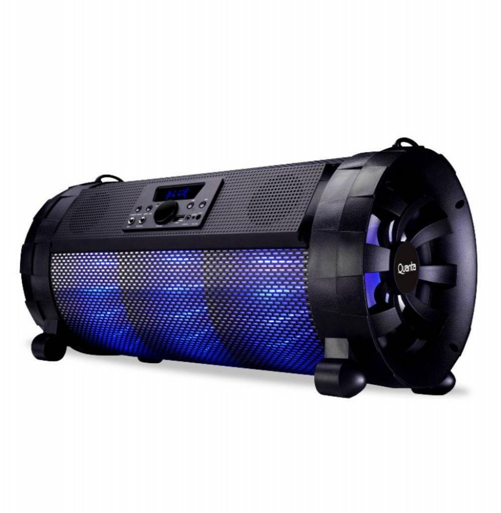 Speaker Quanta QTSBT22 80W com Bluetooth/FM/USB/Entrada para Microfone e Guitarra - Preto