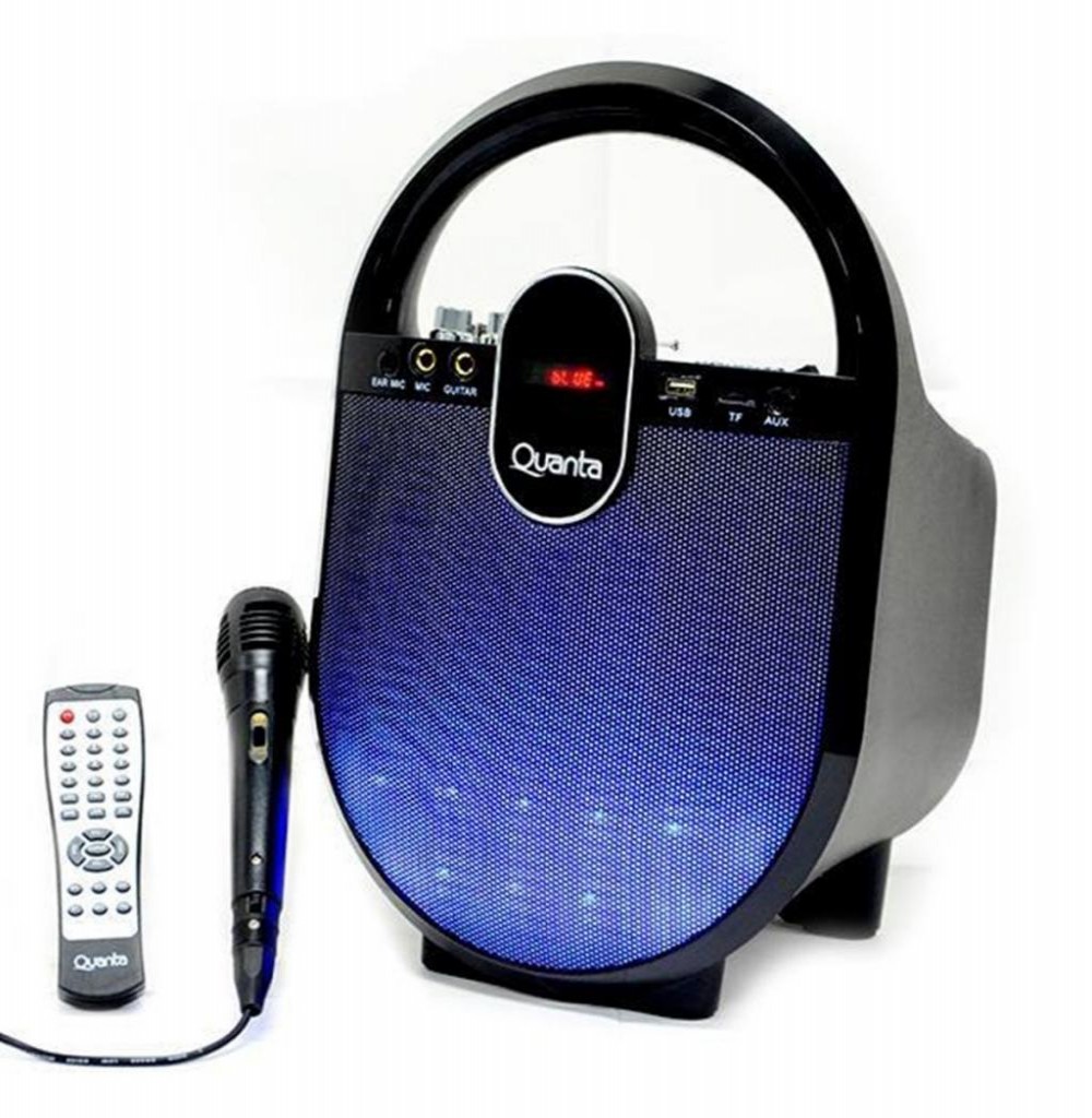 Caixa Karaokê Quanta QTSBT26 6.50" com Bluetooth/USB/SD/FM + 1 Microfone - Preto