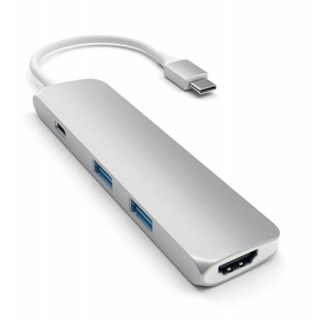 Adaptador Satechi USB-C/USB/3.0 Cinza