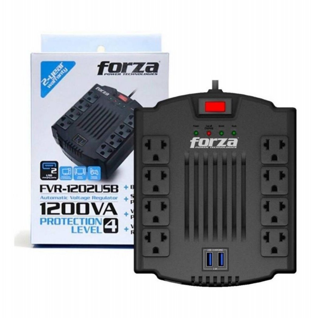 Estabilizador Forza FVR-1202USBI 1200VA 600W 220V 