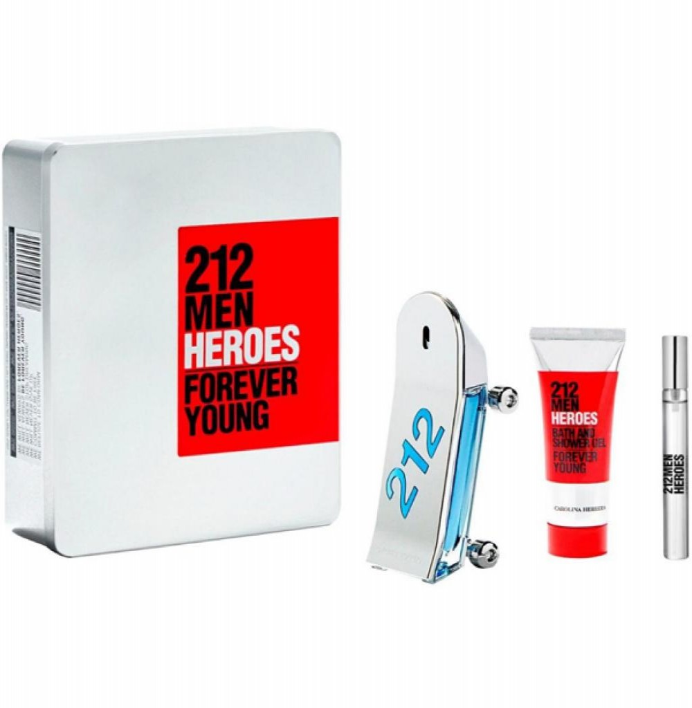 Kit Carolina Herrera 212 Heroes EDT MASC 90ML + SG