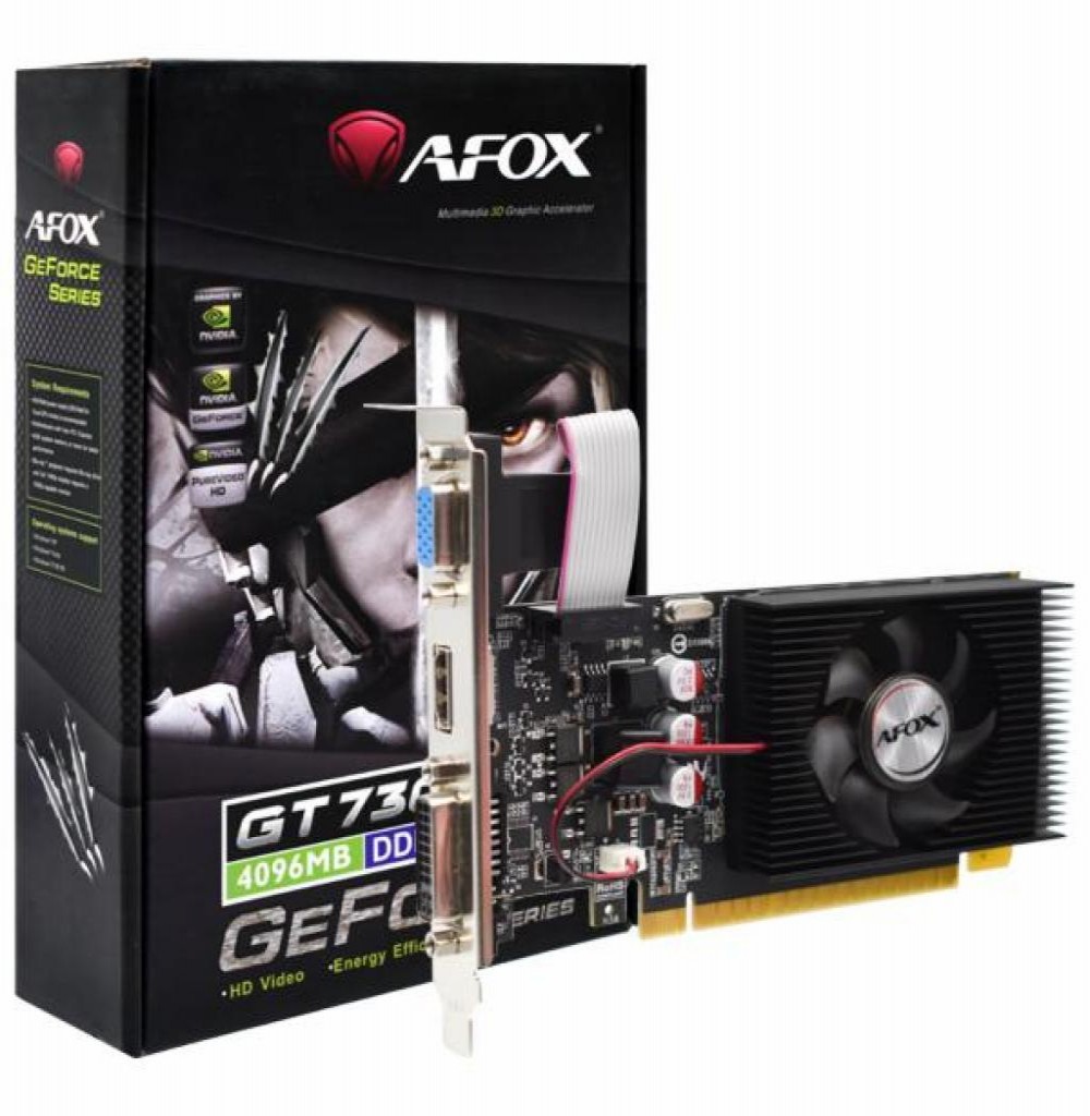 Placa  de  Video 4GB EXP. GF-GT730 AFOX DDR3 AF730-4096D3L6