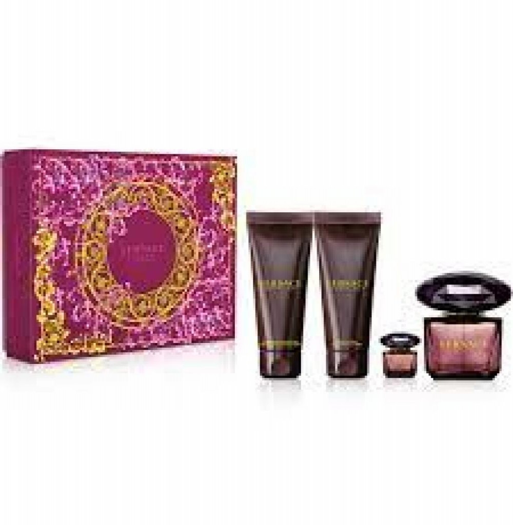 Kit Versace Crystal Noir EDT 90ML + SG + BL + NECE