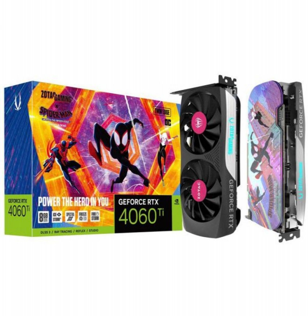 Placa de Vídeo  16GB Exp. Gf-Rtx4060TI Zotac Amp Spiderman Ed  (ZT-D40620F-10SMP)