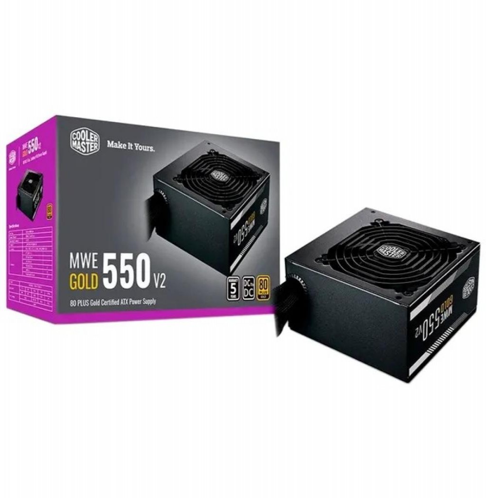 Fonte 550w Cooler Master MWE Gold 80+ V2 (MPE-5501-ACAAG- U2)