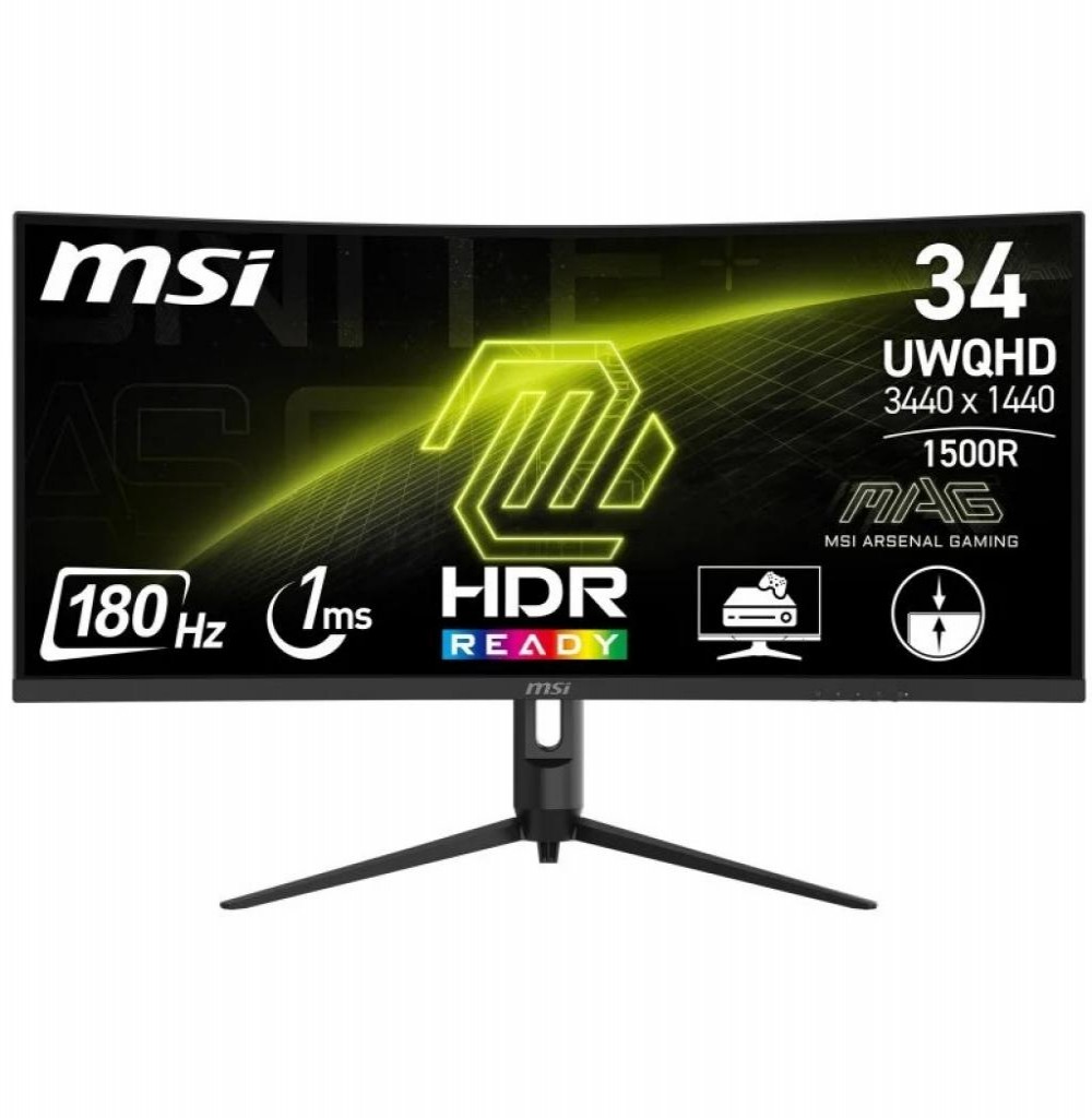 Monitor Led 34" Msi Mag 342CQR E2 Curvo UWQHD 180HZ  9S6-3DB64H-07   