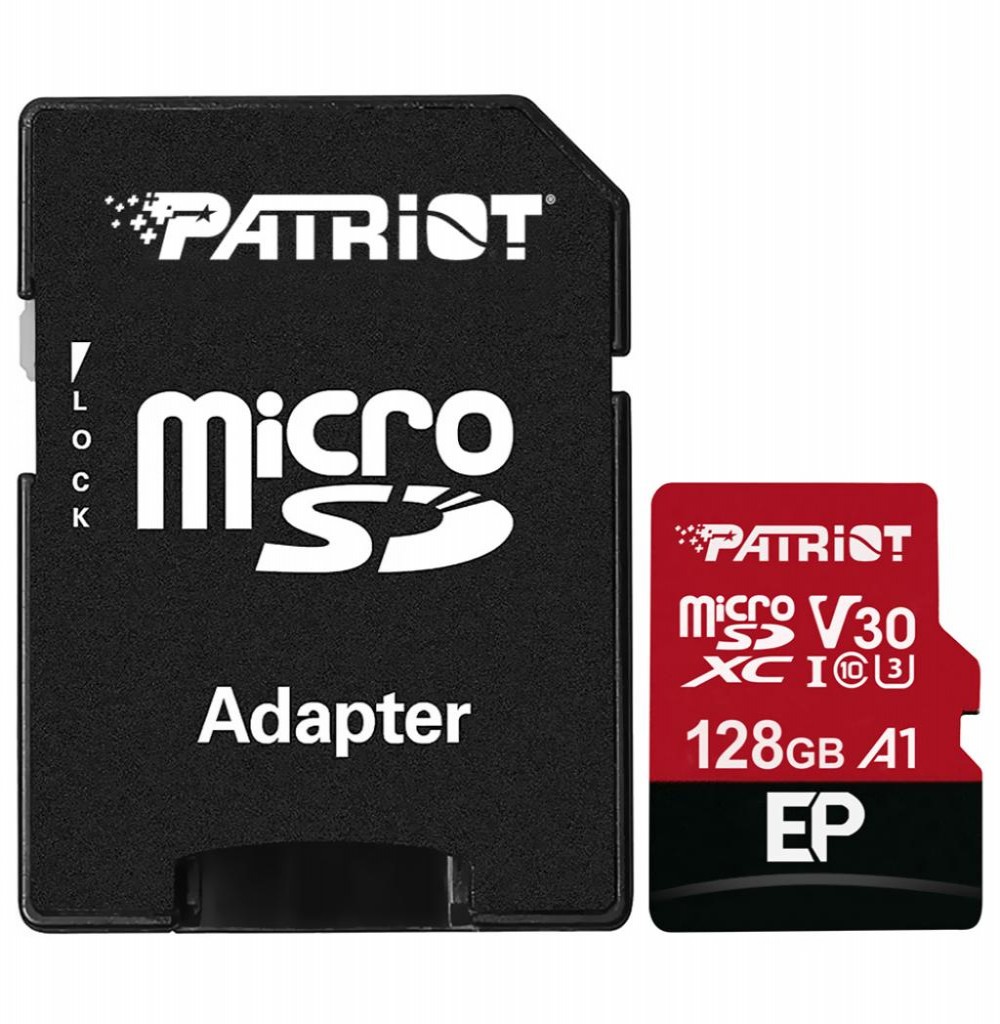 Cartão de Memória SD Micro128GB Patriot VX V30    90mbCom/Adaptador