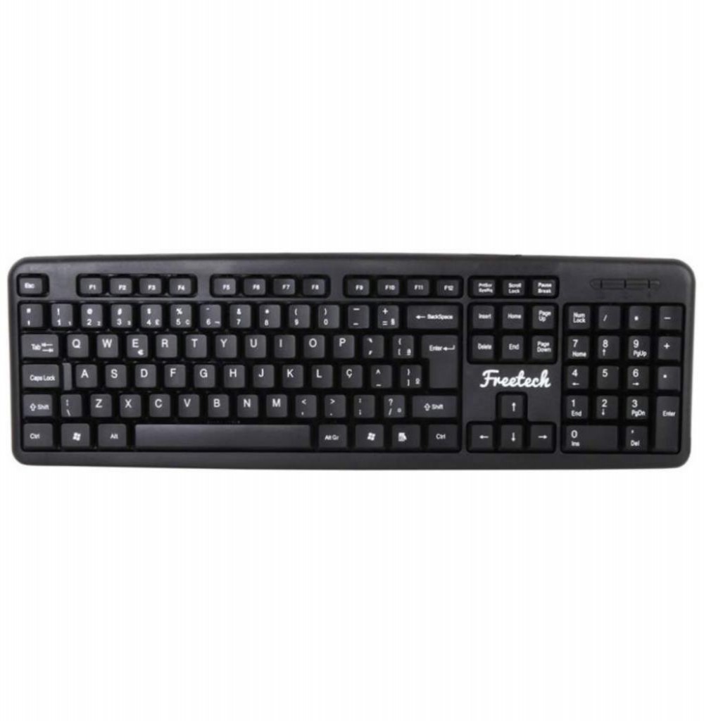 Teclado Freetech FR-KB100U Preto (Português - com Fio)