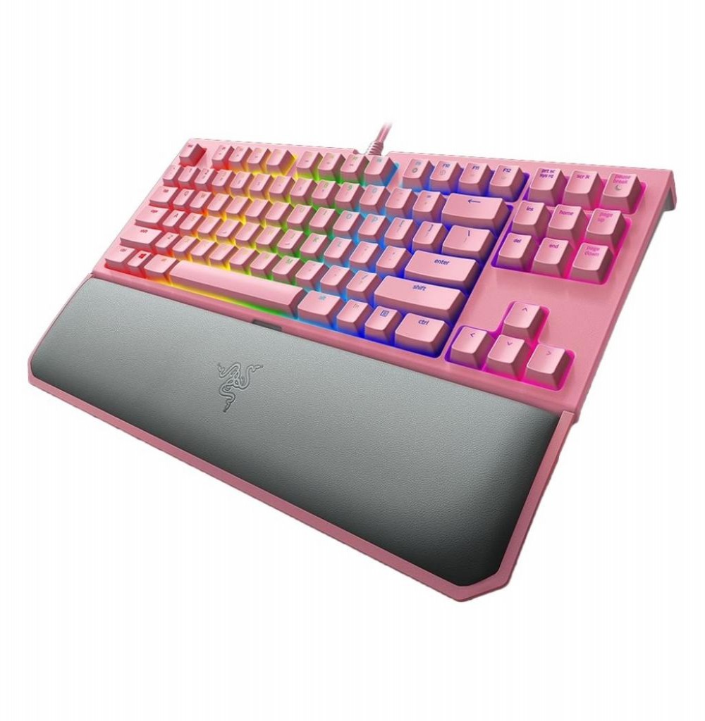  Teclado Razer Blackwidow Quartz Edition Chroma RZ03-02191700 com Fio (Rosa-Inglês)