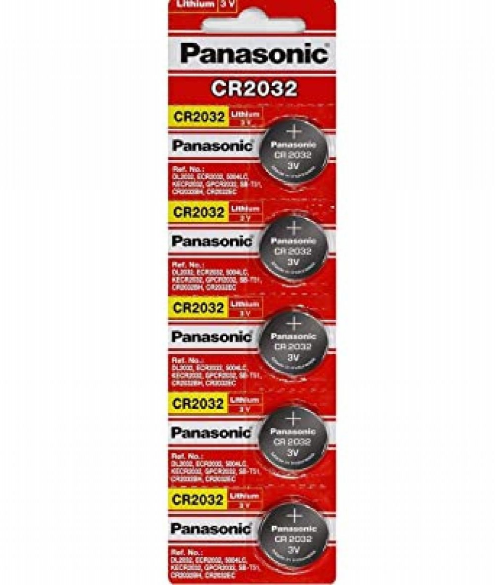 Bateria Panasonic  CR-2032 Com 5 Unidades