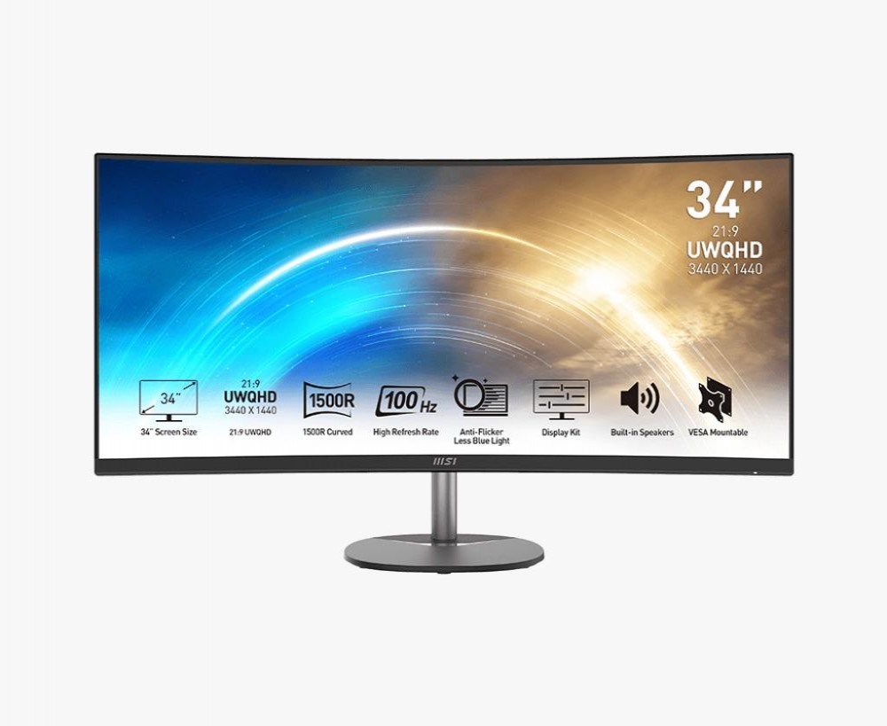 Monitor Led 34" Msi Pro MP341CQ CURVO UWQHD 100HZ 1MS