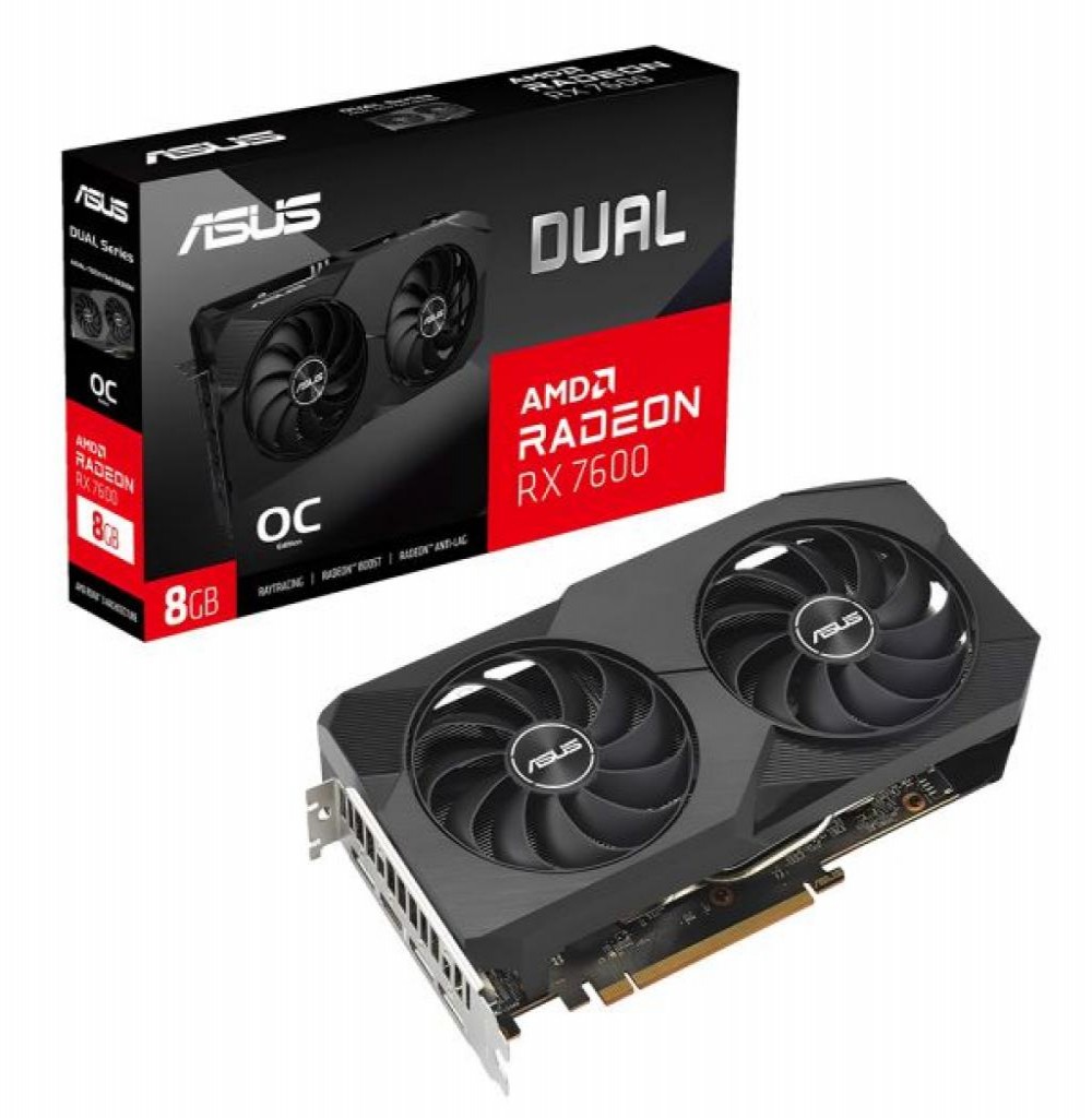 Placa de Vídeo 8GB Exp. RX7600 Asus Dual Oc 90YV0LD0-M0NA