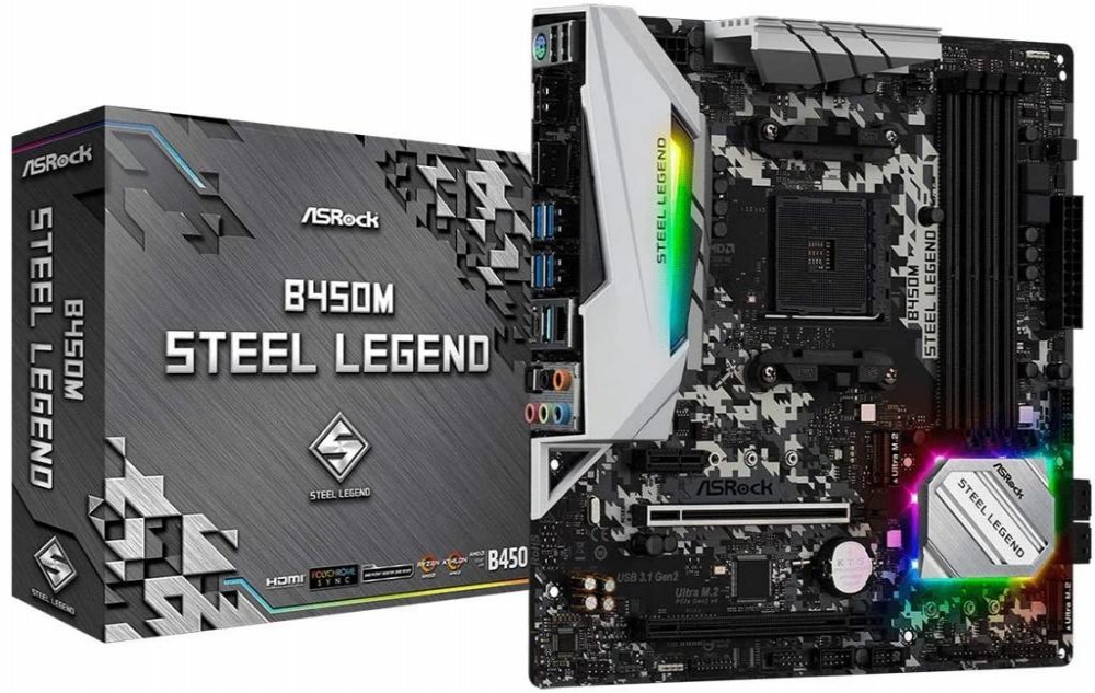 Placa Mãe Asrock B450M Steel Legend AMD (AM4)