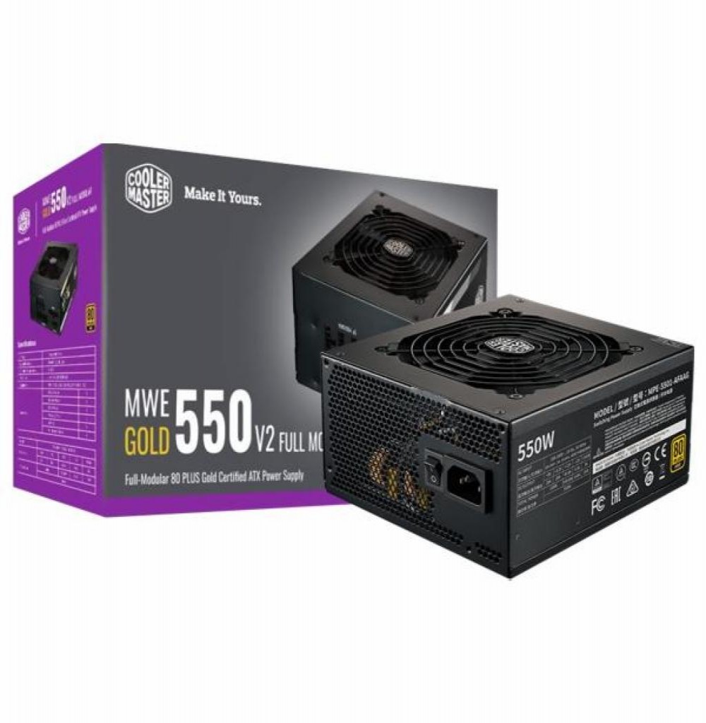 Fonte 550W Cooler Master MWE GOLD V2 80 Plus MPE-5501-AFAAG