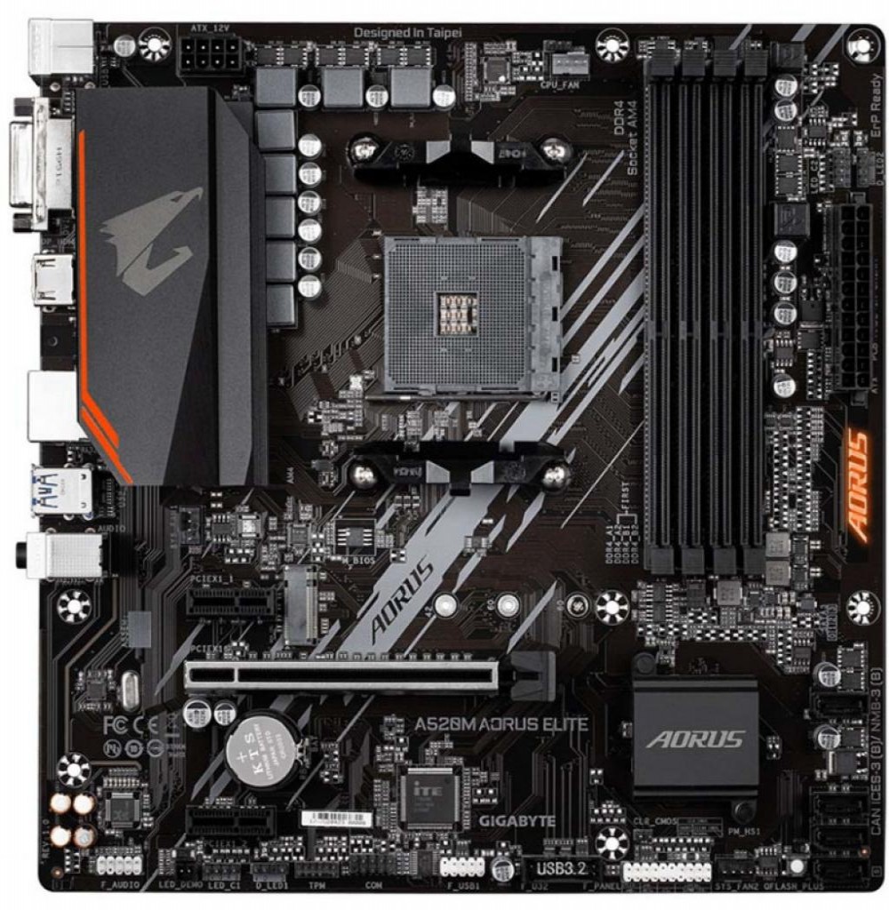 Placa Mae AMD (AM4) Gigabyte A520M Aorus Elite