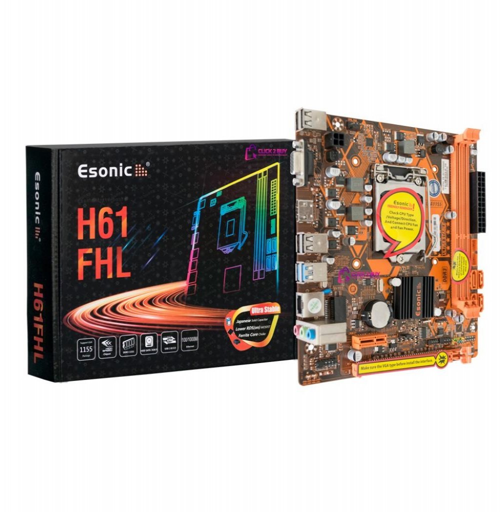Placa Mae  Intel (1155) Esonic H61FHL