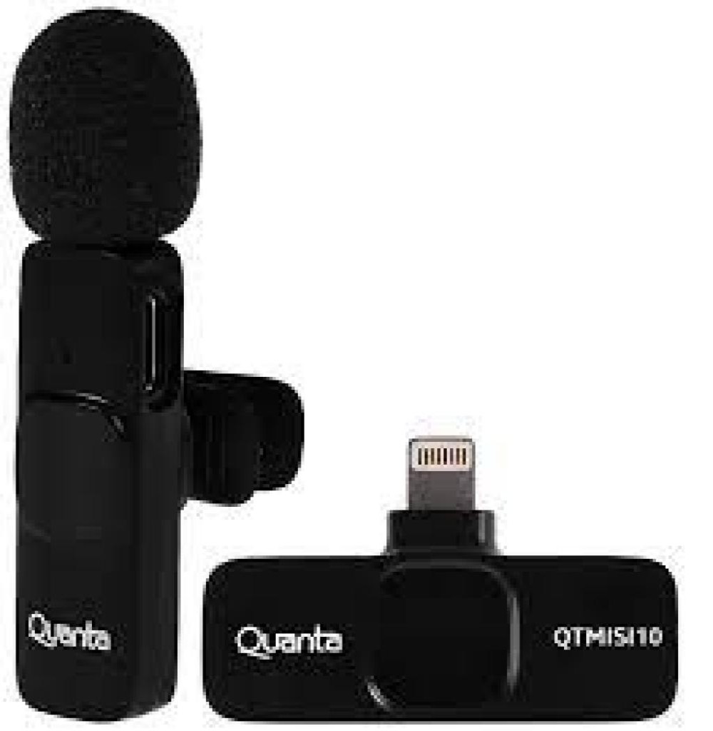 Microfone Quanta QTMISIC10 Sem FIo iPhone Preto