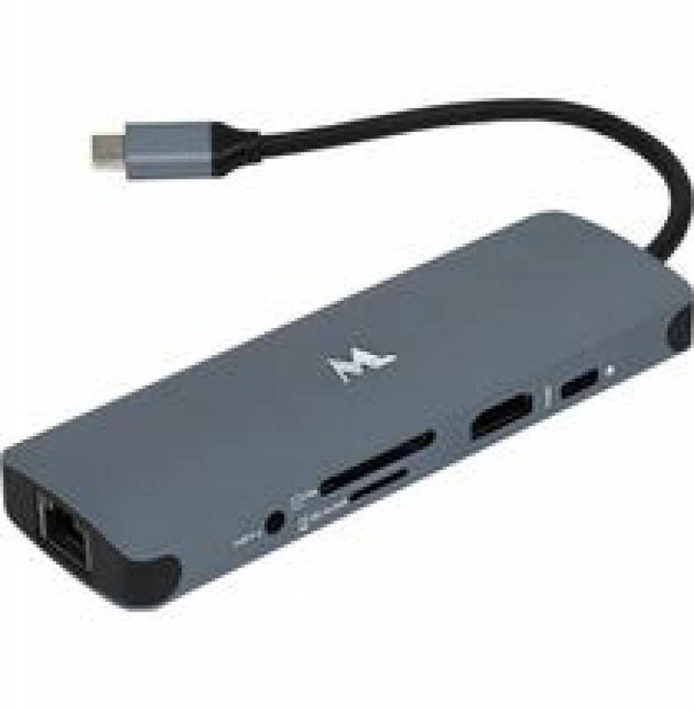 Adaptador USB-C/HDMI/USB3.0/RJ45/MEMORY MTEK DS-91TC