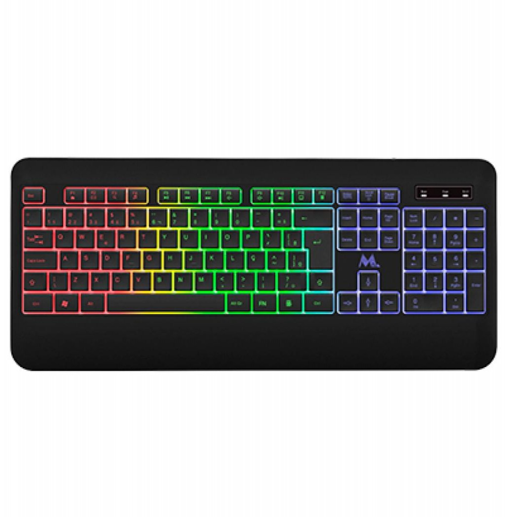 Teclado USB MTEK KB7701LR Espanhol Multicolor