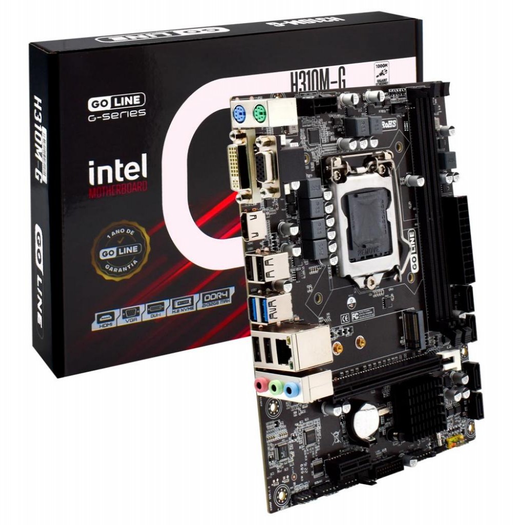 Placa Mae Intel (1151) GOLINE GL-H310M-G DDR4