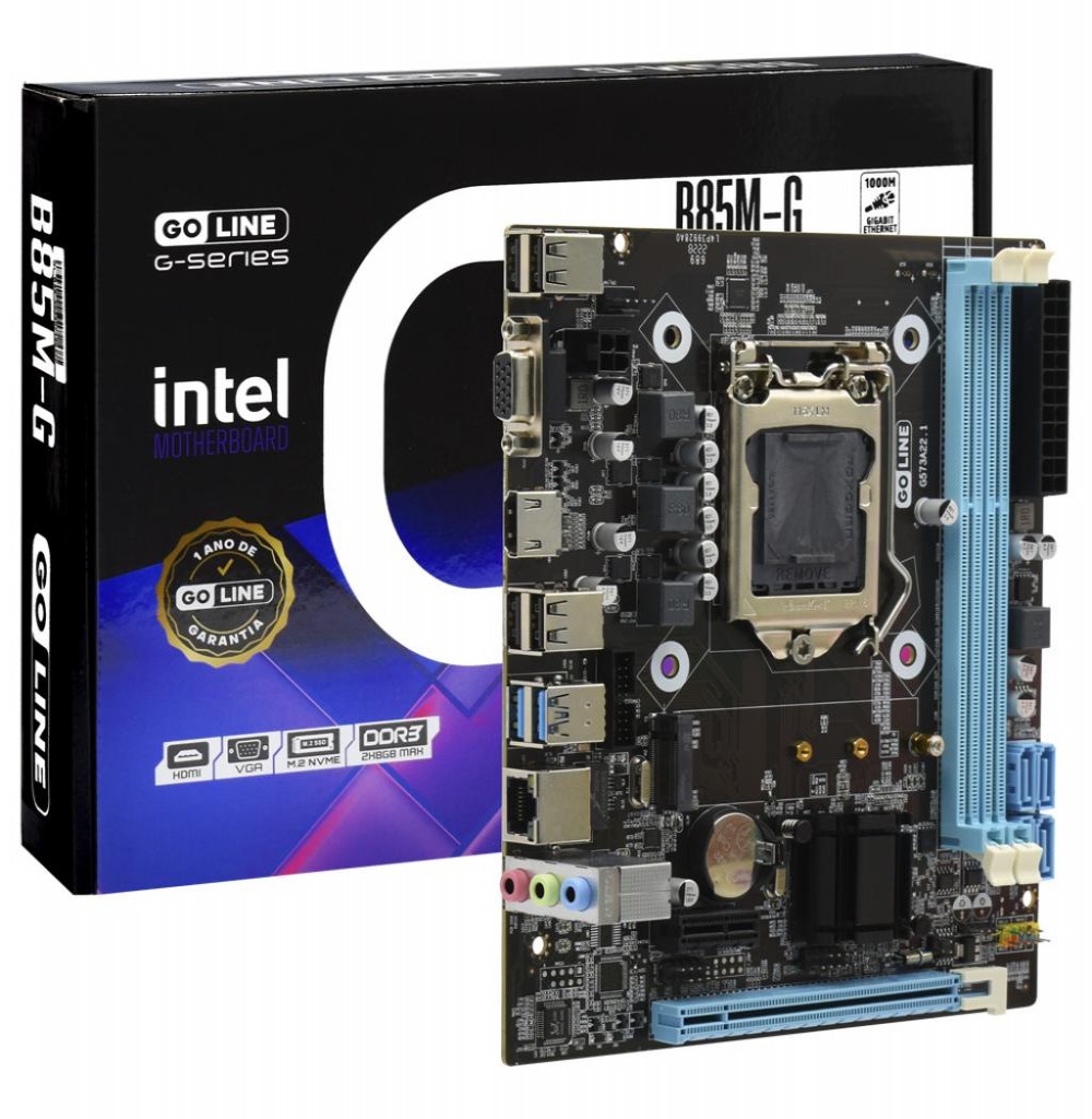 Placa Mae Intel (1150) GOLINE B85M-G DDR3 GIGALAN/M.2