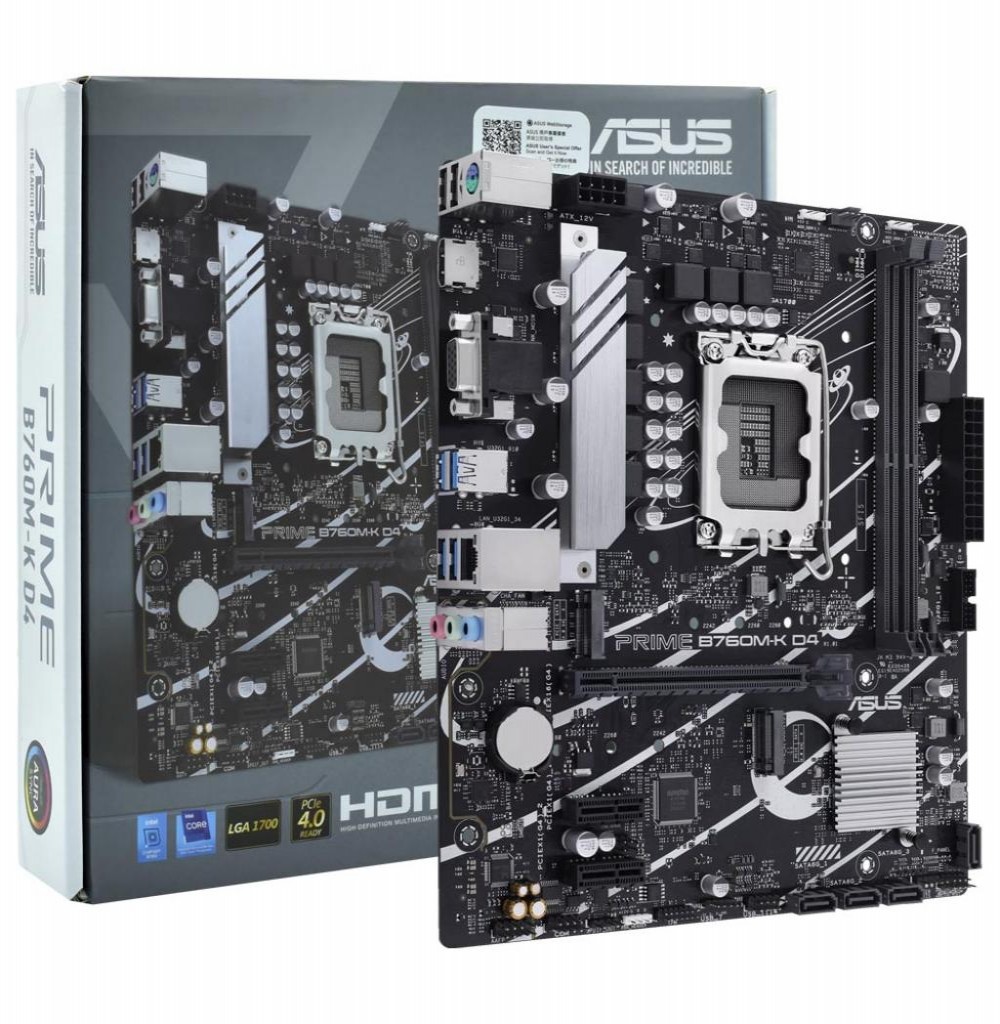 Placa Mae Intel (1700) ASUS B760M-K PRIME D4