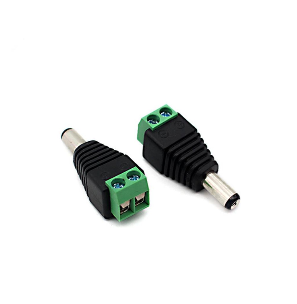 Conector Energia DC Verde CCTV