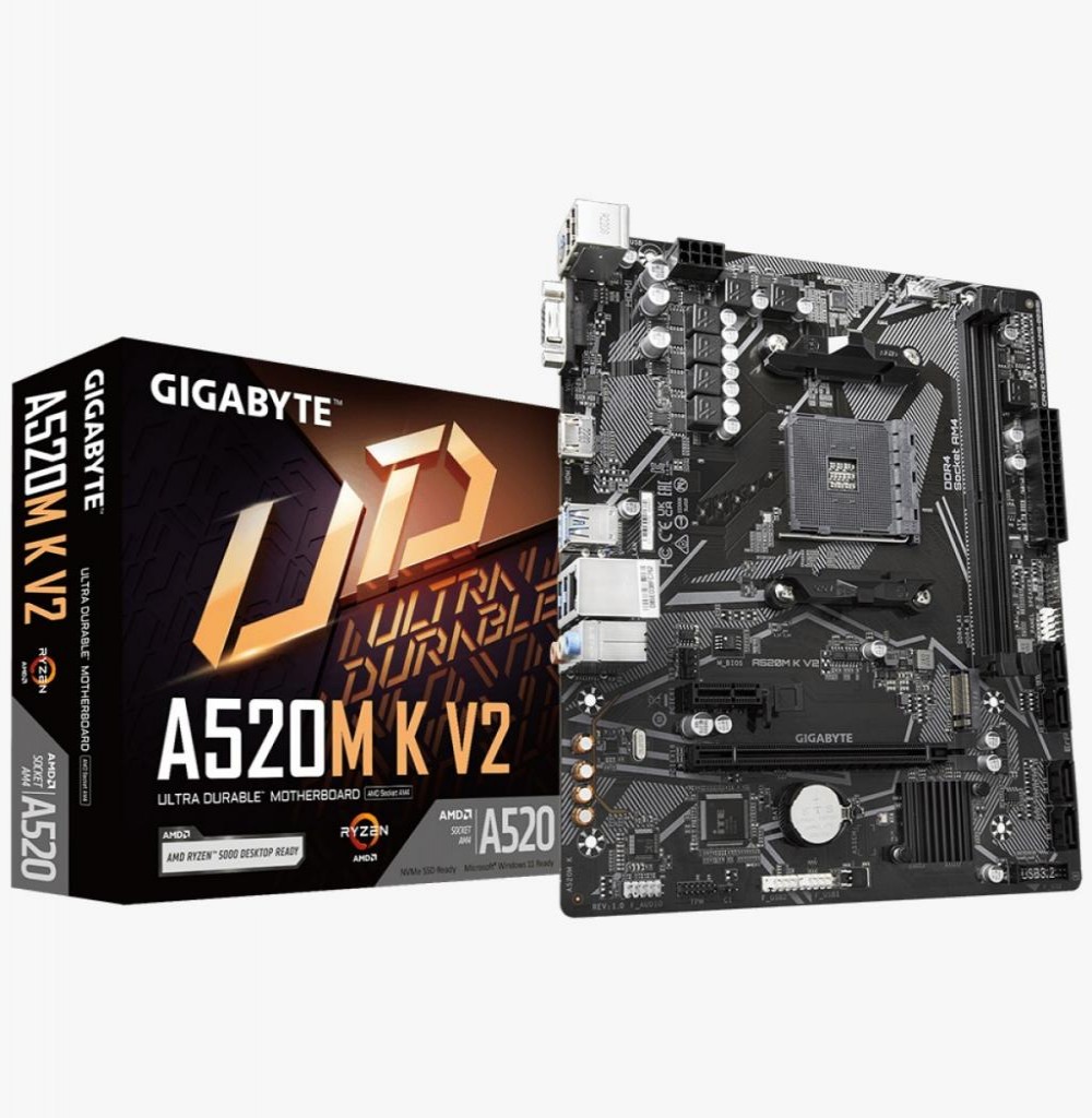 Placa Mãe Amd (Am4) Gigabyte A520m-K V2