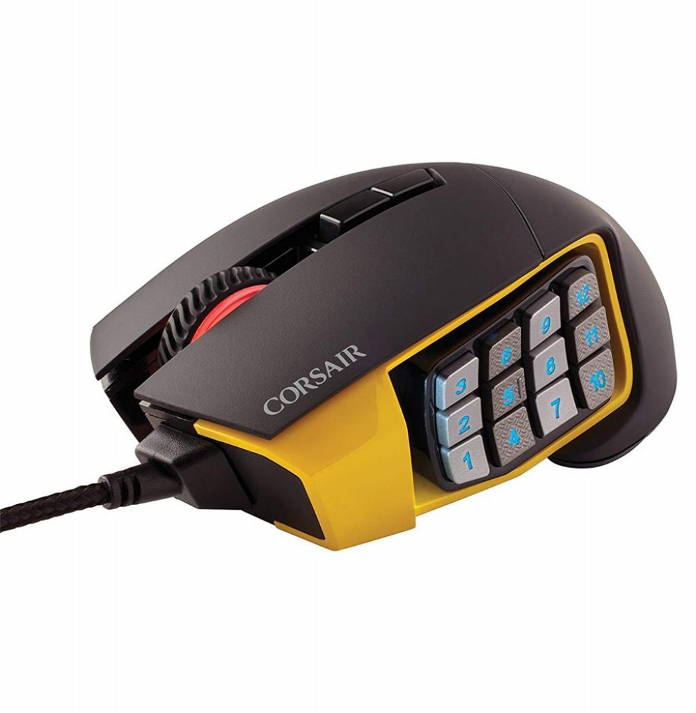 Mouse Gamer Corsair Scimitar Pro Rgb 16.000dpi CH-9304011-NA Preto/Amarelo