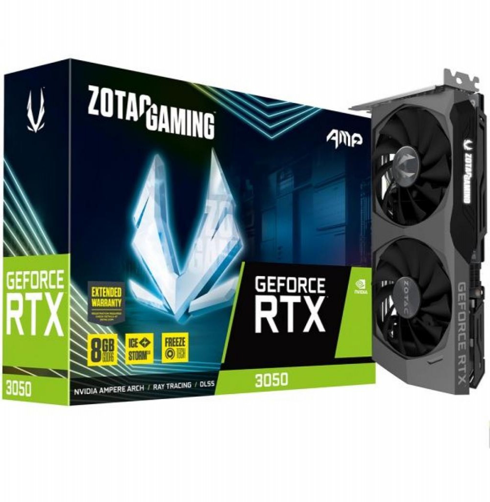 Placa De Vídeo  8GB Exp. Gf-Rtx3050 Zotac Gaming Amp