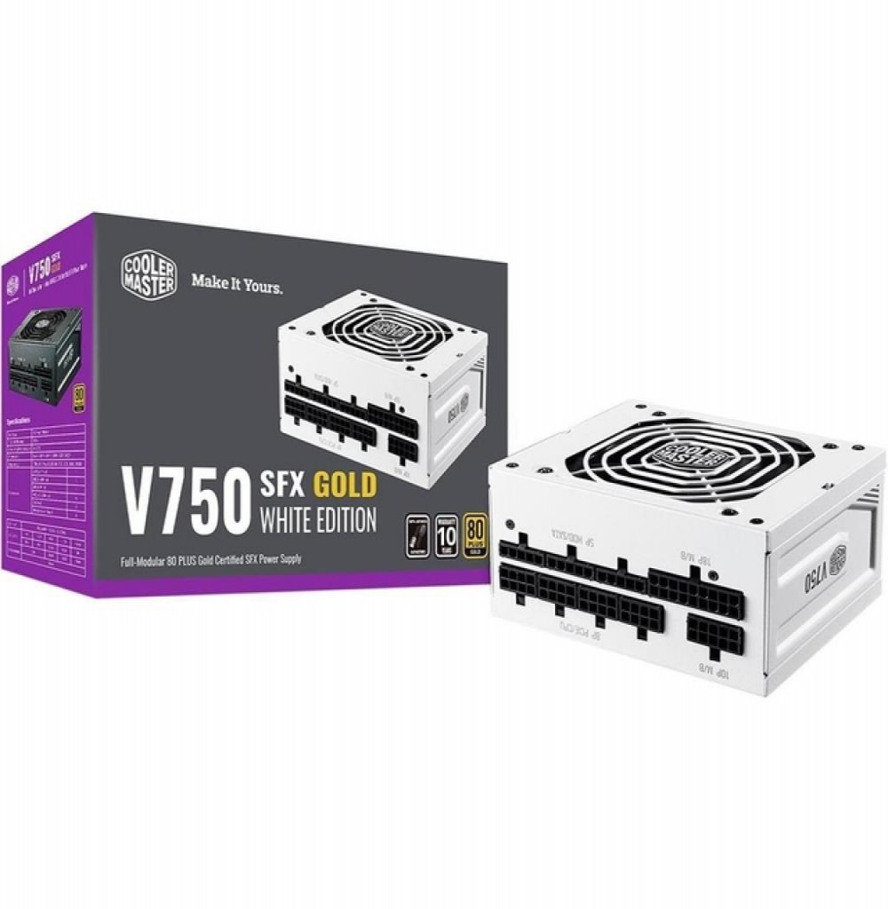 Fonte 750w Cooler Master V Sfx Gold 80plus + Fm Branco (MPY-7501-SFHAGV-WU)