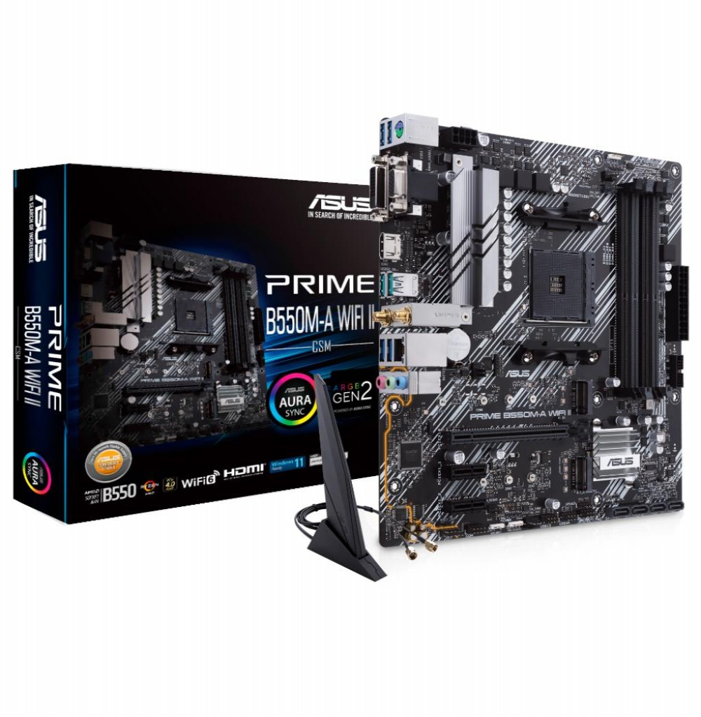 Placa Mãe AMD (AM4) Asus B550M-A Prime Wifi II