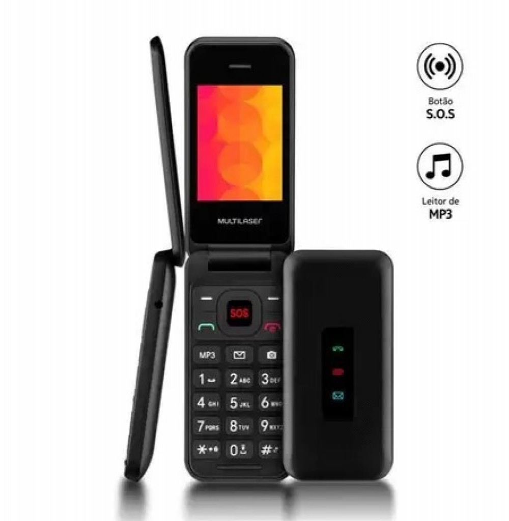 Celular Multilaser Flip Vita P9140 3G Preto Anatel