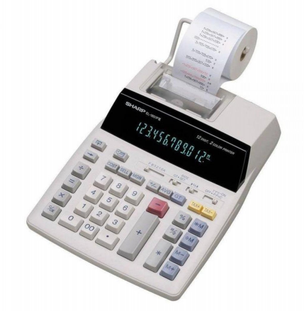 Calculadora Sharp EL-1801V 12 dígitos C/Bobina 110v 