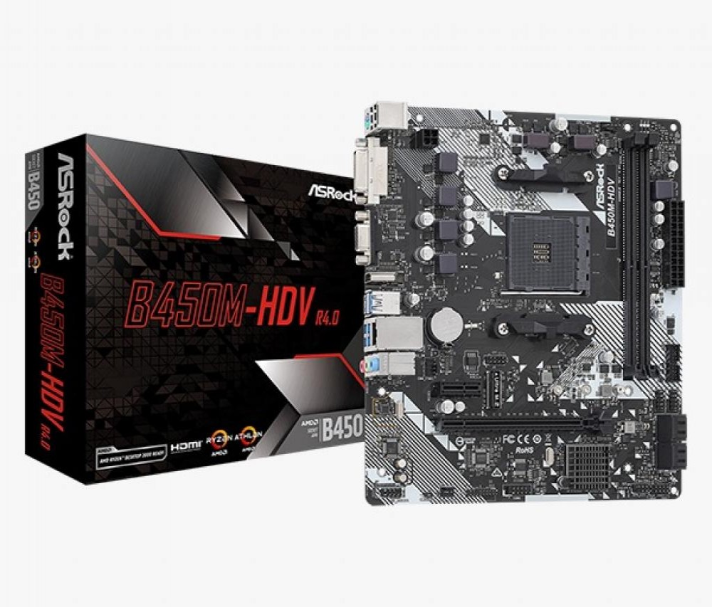 Placa Mãe AMD (AM4) Asrock B450M-HDV R4.0