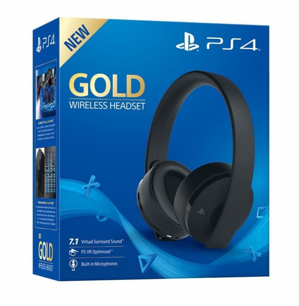 Fone Sony Headset Gold Playstation 3/Playstation 4 Sem Fio