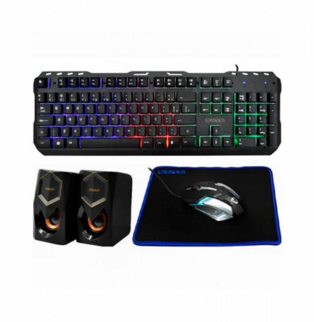 Teclado Usb Satellite GK-41 Gamer Kit 4x1 Português