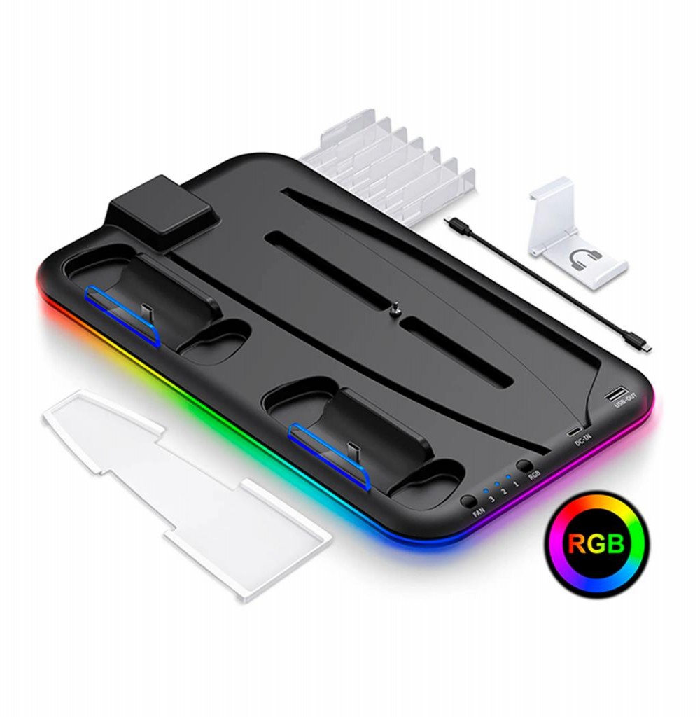 Carregador Multifuncional STK-501 RGB P/Ps5 