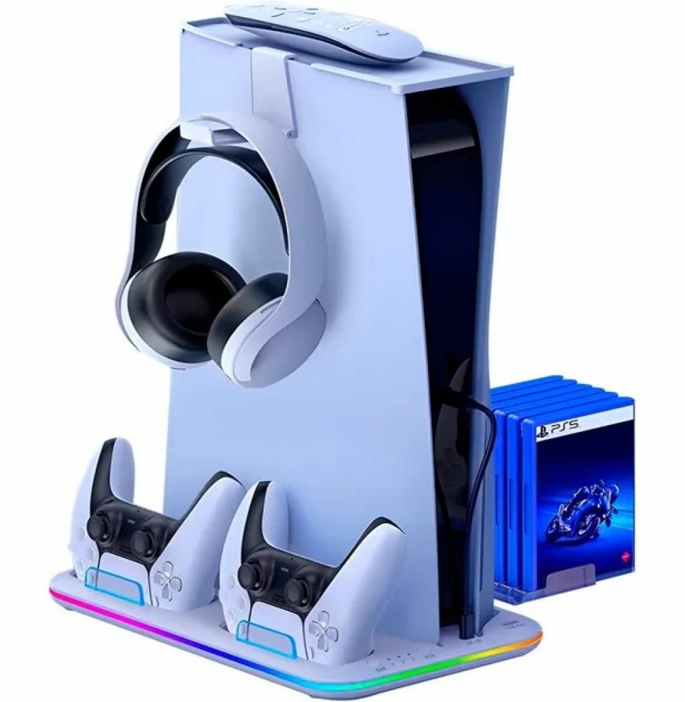Carregador Multifuncional STK-501 RGB P/Ps5 