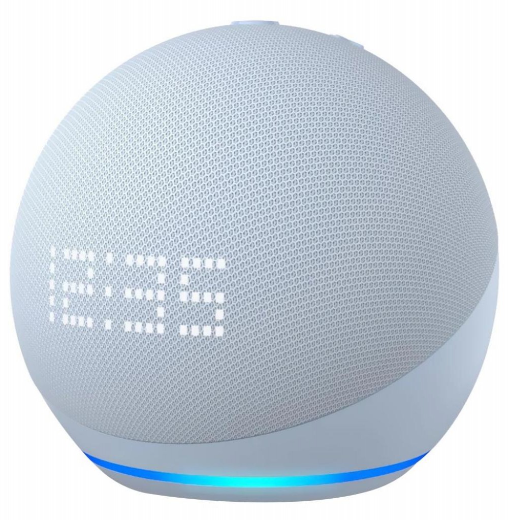 Caixa De Som Amazon Echodot Alexa 5th Azul + Relógio Caixa De Som Amazon Echodot Alexa 5th Azul + Relógio