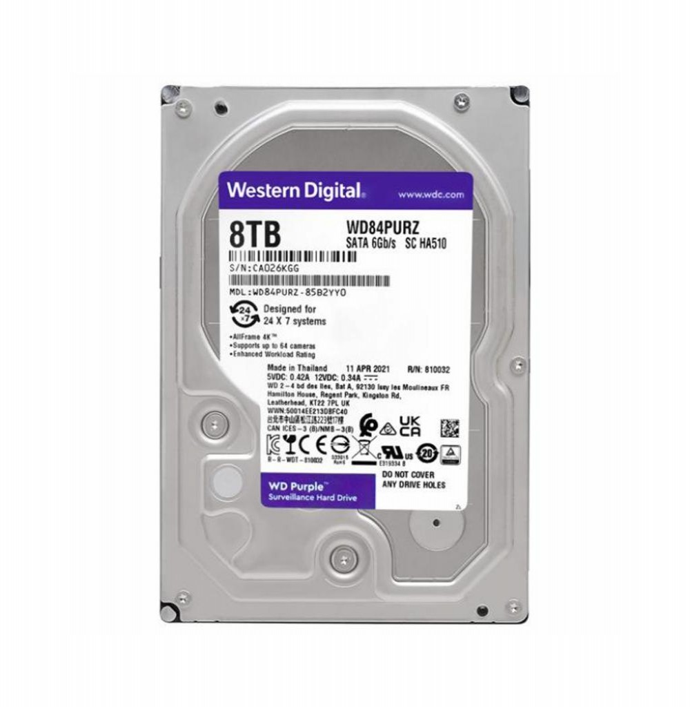 HD SATA3  8TB Wd Purple WD85PURZ