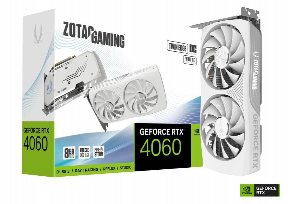 Placa de Vídeo  8GB Exp. Gf-Rtx4060 Zotac Twin Edge Oc White (ZT-D40600Q-10M)